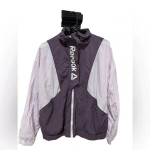 Reebok Windbreaker Jacket With Zipper, Large, Pockets, Purple, Focus Track, NWOT